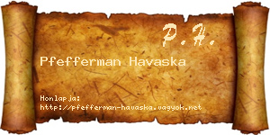 Pfefferman Havaska névjegykártya